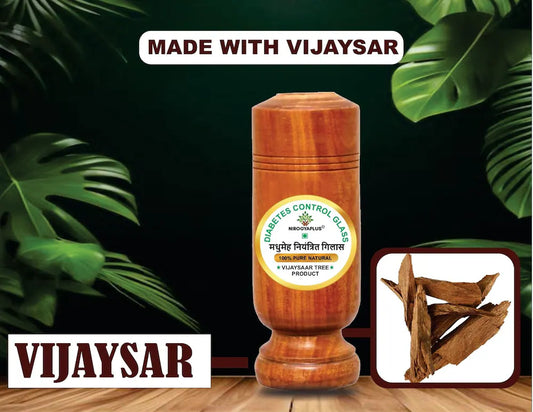Vijaysar Wood Glass - Natural Sugar Balance, The Ayurvedic Way