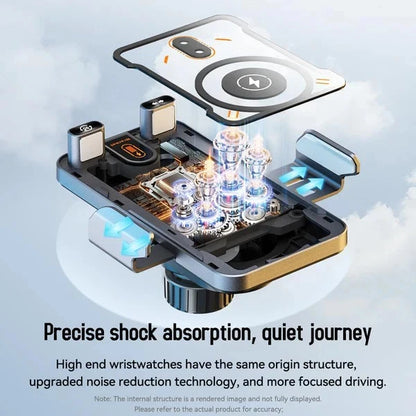 2-in-1 Car Phone Holder & Wireless Charger – 360° Rotation Strong Grip
